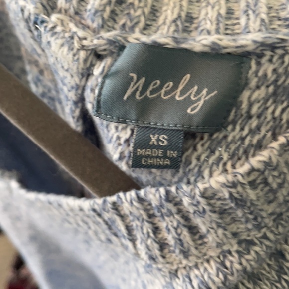Neely long blue sweater w/ zipper. XS. Worn once. - Picture 3 of 3